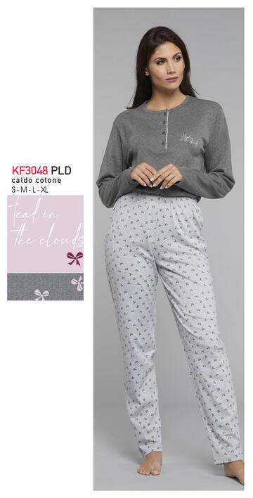 ART. KF3048 PLD- pigiama donna interlock m/l kf3048 pld - Fratelli Parenti